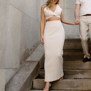 Meshki Cream Maxi Dress